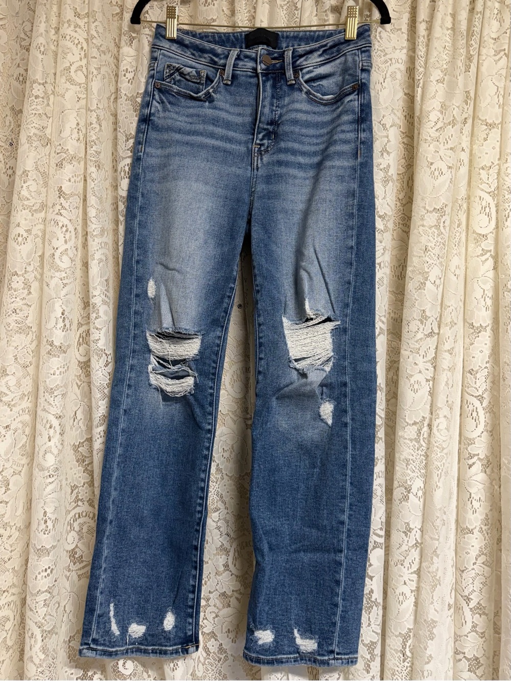 Buckle Black No. 35 Distressed Cropped Straight Jeans